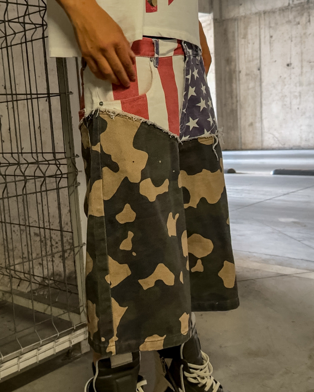 USA & Camo Cut Up Jorts