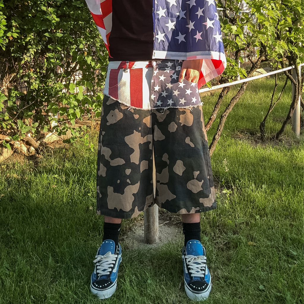 USA & Camo Cut Up Jorts