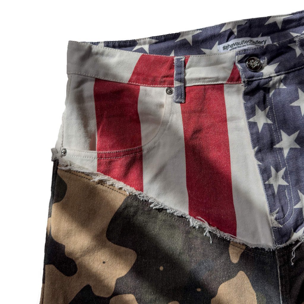 USA & Camo Cut Up Jorts