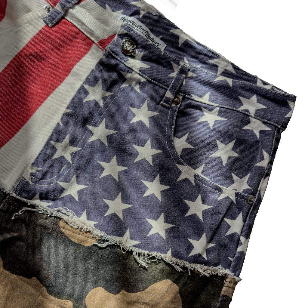 USA & Camo Cut Up Jorts