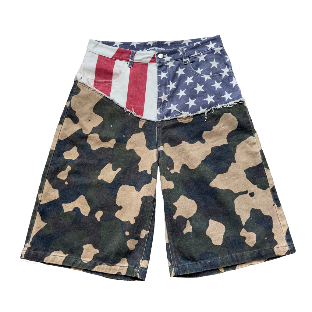USA & Camo Cut Up Jorts
